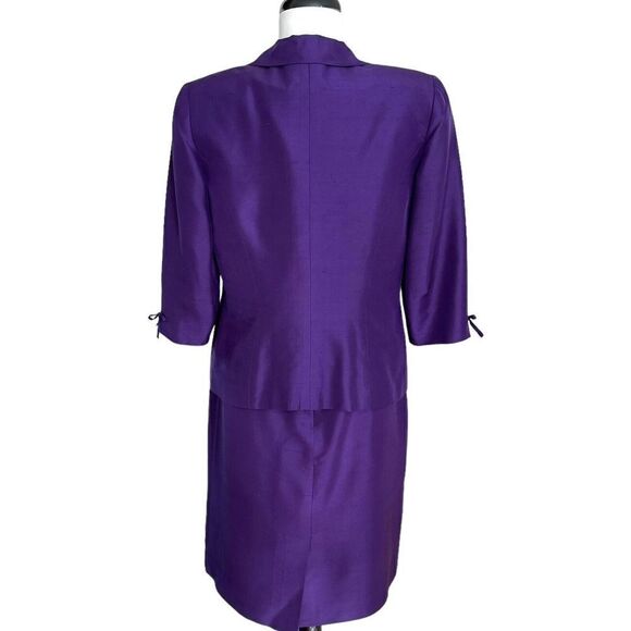 Vintage Talbots Silk shift dress blazer set purple Jacket Two piece - Picture 2 of 15